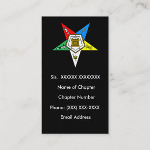OES Order of the Easter Star Business Card Black