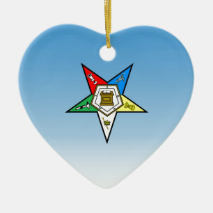 OES Order of the Eastern Star Blue Ceramic Tree Decoration