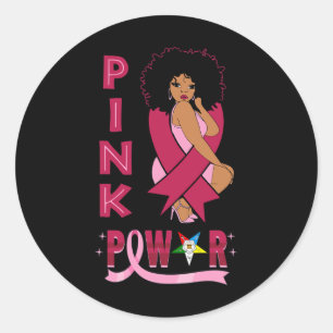 Oes Sister Pink Power Eastern Star Breast Cancer A Classic Round Sticker