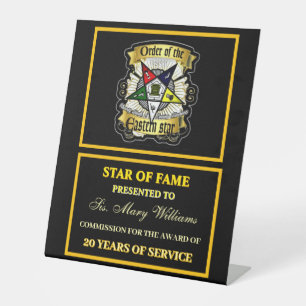 OES Star of fame Pedestal Sign