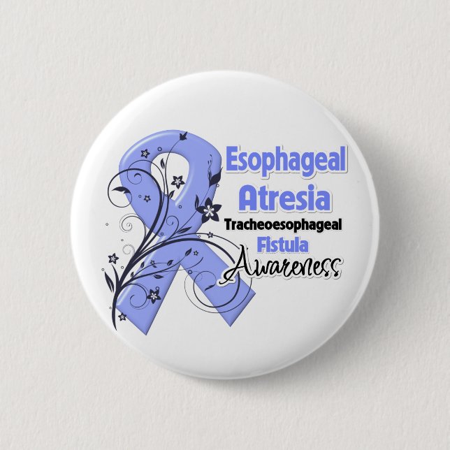 Oesophageal Atresia Awareness Ribbon 6 Cm Round Badge (Front)