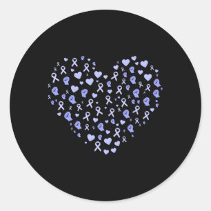 Oesophageal Cancer Awareness He Periwinkle Ribbon Classic Round Sticker
