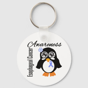 Oesophageal Cancer Awareness Penguin Key Ring