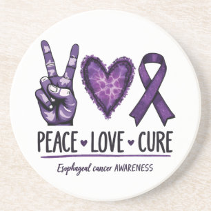 Oesophageal cancer awareness Piece Purple Ribbon Coaster