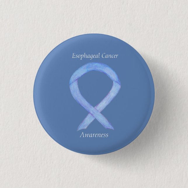 Oesophageal Cancer Awareness Ribbon Custom Art Pin (Front)