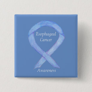 Oesophageal Cancer Awareness Ribbon Custom Art Pin