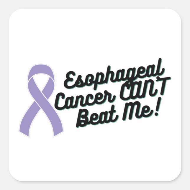 Oesophageal Cancer CAN'T Beat Me Awareness Square Sticker (Front)