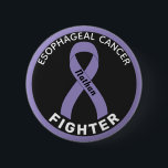 Oesophageal Cancer Fighter Ribbon Black Button<br><div class="desc">Oesophageal Cancer Fighter Ribbon Black Button for awareness and support for people fighting oesophageal cancer.</div>