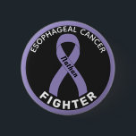 Oesophageal Cancer Fighter Ribbon Black Button<br><div class="desc">Oesophageal Cancer Fighter Ribbon Black Button for awareness and support for people fighting oesophageal cancer.</div>