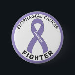 Oesophageal Cancer Fighter Ribbon White Button<br><div class="desc">Oesophageal Cancer Fighter Ribbon White Button for awareness and support for people fighting oesophageal cancer.</div>
