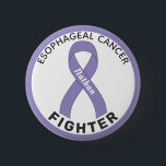 Oesophageal Cancer Fighter Ribbon White Button<br><div class="desc">Oesophageal Cancer Fighter Ribbon White Button for awareness and support for people fighting oesophageal cancer.</div>