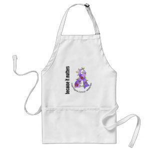 Oesophageal Cancer Flower Ribbon 3 Standard Apron
