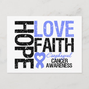 Oesophageal Cancer Hope Love Faith Postcard