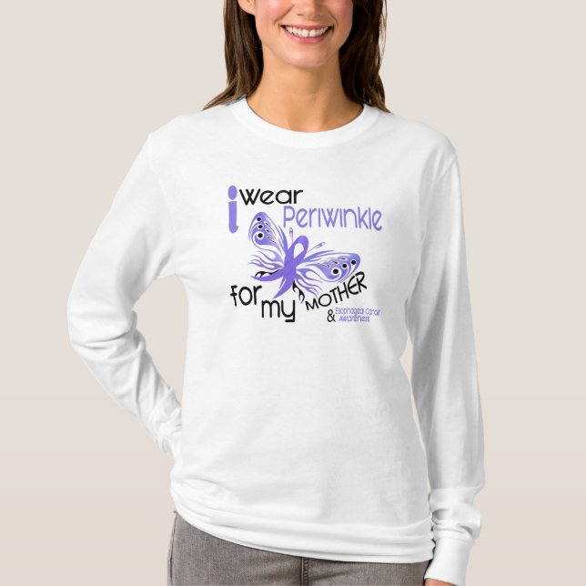 Oesophageal Cancer I WEAR PERIWINKLE FOR MY MOTHER T-Shirt (Front)