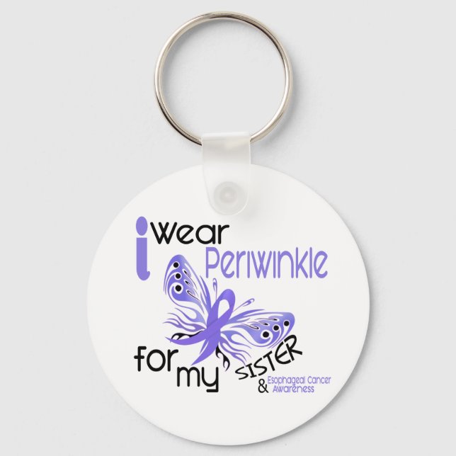 Oesophageal Cancer I WEAR PERIWINKLE FOR MY SISTER Key Ring (Front)