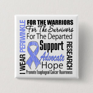 Oesophageal Cancer I Wear Periwinkle Ribbon 15 Cm Square Badge