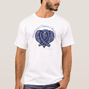 Oesophageal Cancer Mosaic Heart Ribbon T-Shirt
