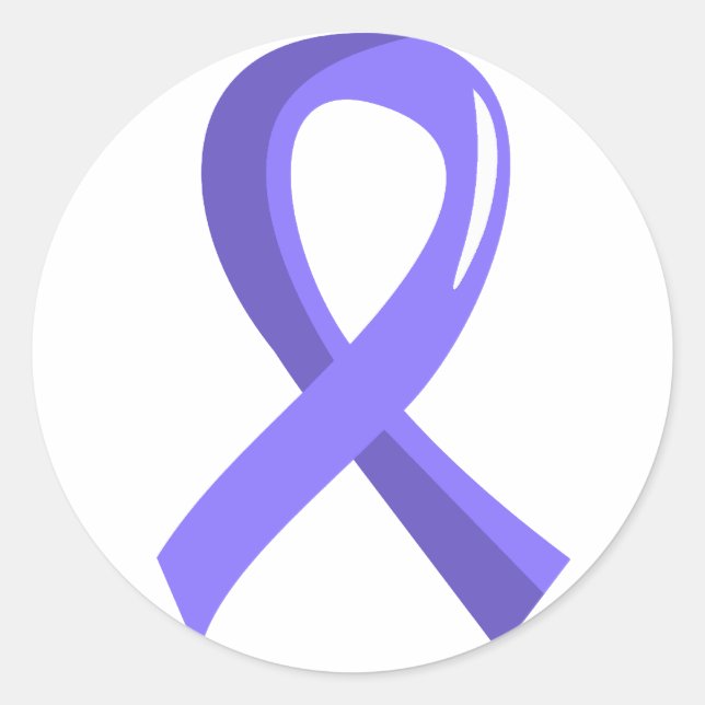 Oesophageal Cancer Periwinkle Ribbon 3 Classic Round Sticker (Front)