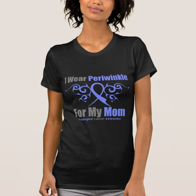 Oesophageal Cancer Periwinkle Ribbon Mum T-Shirt (Front)