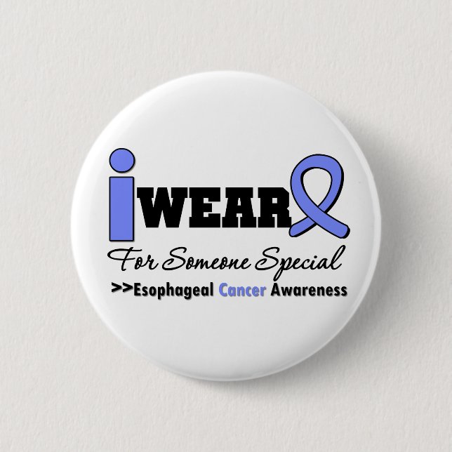 Oesophageal Cancer Periwinkle Ribbon Special 6 Cm Round Badge (Front)