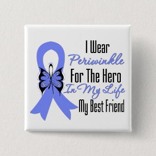 Oesophageal Cancer Ribbon Hero My Best Friend 15 Cm Square Badge