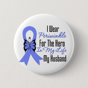 Oesophageal Cancer Ribbon Hero My Husband 6 Cm Round Badge
