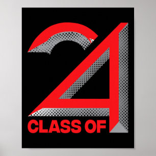 Of 2024 Shirt Graduation Senior High School Colleg Poster