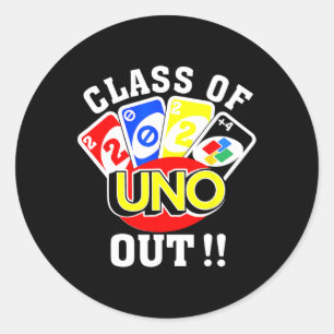 Of 2024 Uno Out Senior 2024 Graduation Teacher Stu Classic Round Sticker