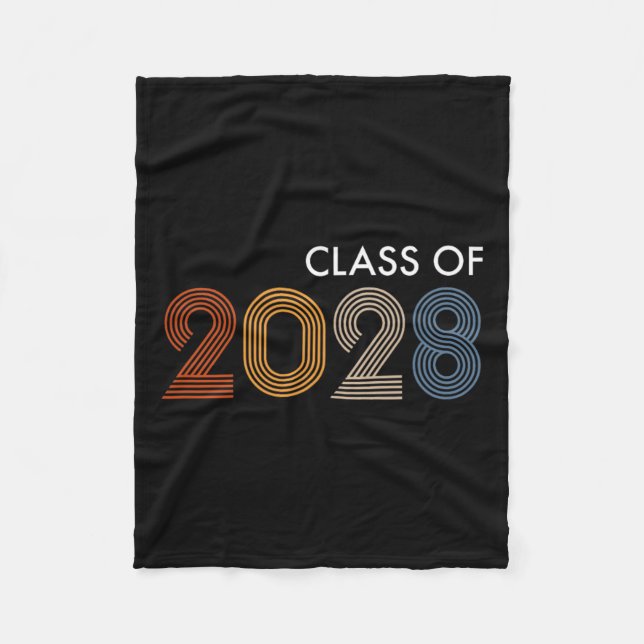 Of 2028 College University High School Future Grad Fleece Blanket (Front)