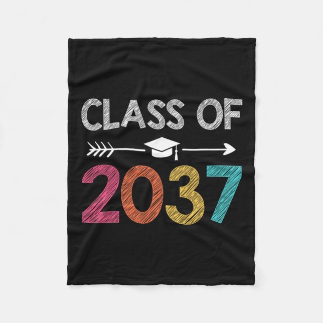 Of 2037 Est 2024 Grow With Me Handprints K To 12 K Fleece Blanket (Front)