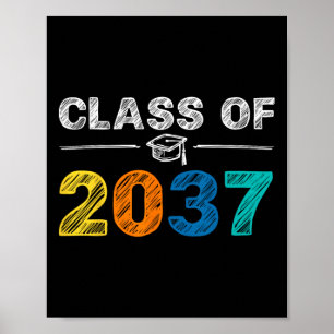 Of 2037 Grow With Me First Day Of School Graduatio Poster