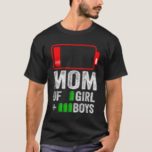 Of 3 Boy 1 Girl Gift From Kid Mothers Day Birthday T-Shirt