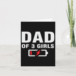 Of 3 Girls Fathers Day Joke Saying Father Of Three Card