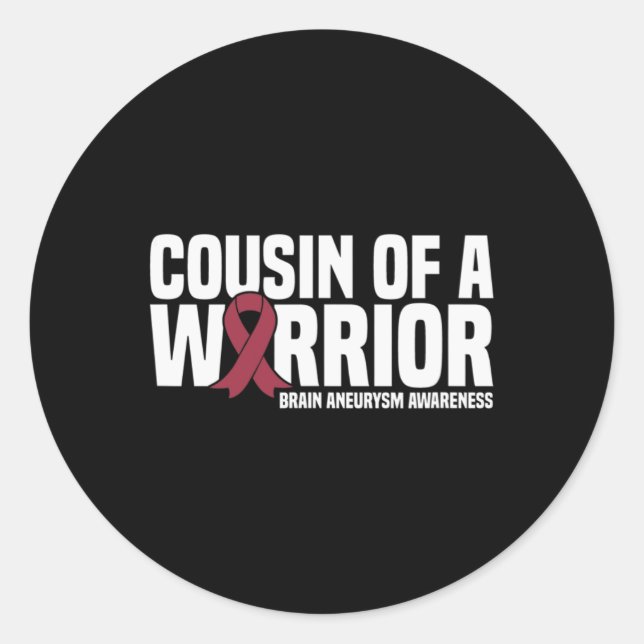 Of A Warrior Brain Aneurysm Awareness  Classic Round Sticker (Front)