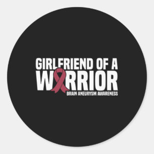 Of A Warrior Brain Aneurysm Awareness Classic Round Sticker