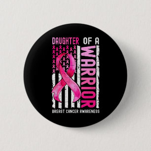 Of A Warrior Breast Cancer Usa Flag Awareness Pink 6 Cm Round Badge