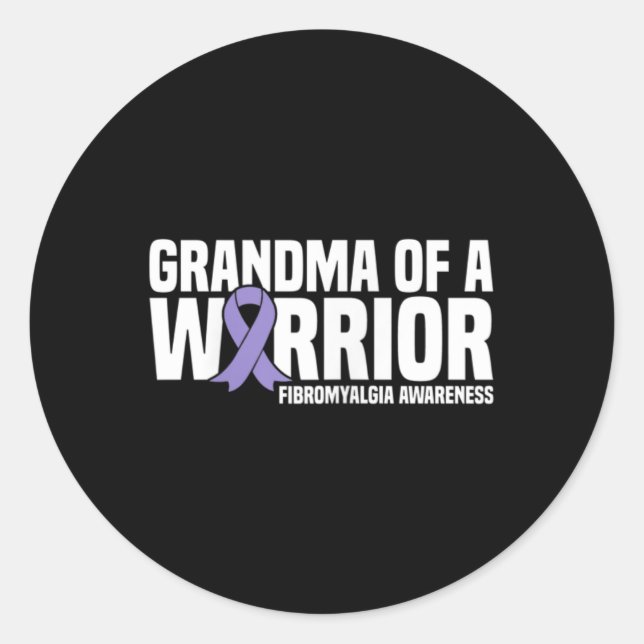 Of A Warrior Fibromyalgia Awareness  Classic Round Sticker (Front)
