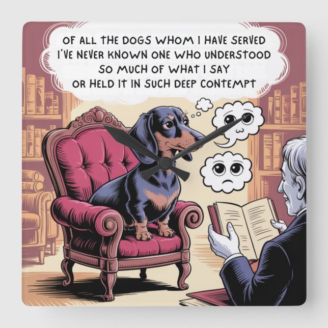 Of All The Dogs Square Wall Clock (Front)