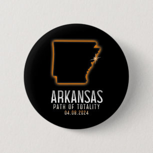 Of Arkansas Path Of Totality 4.8.24 Total Solar Ec 6 Cm Round Badge