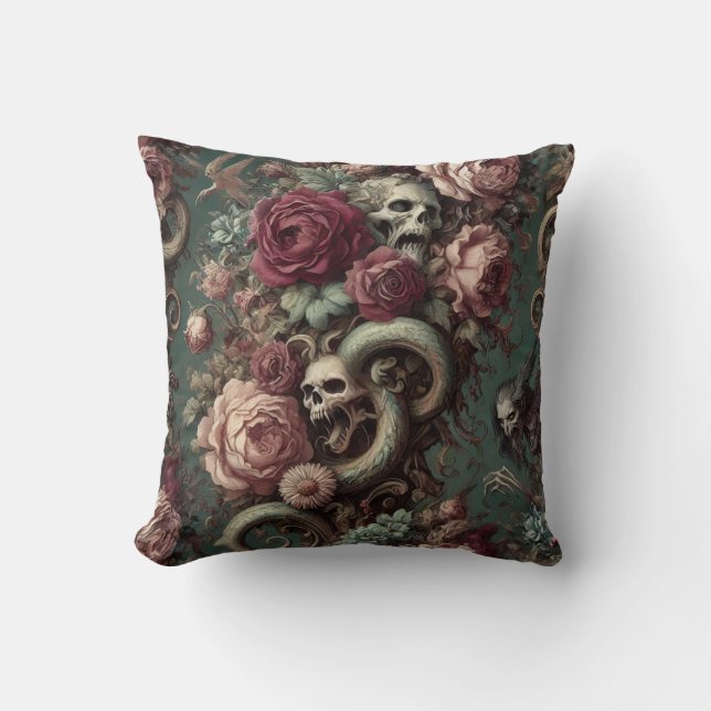 Of Bone & Vine – Gothic Victorian  Cushion (Front)