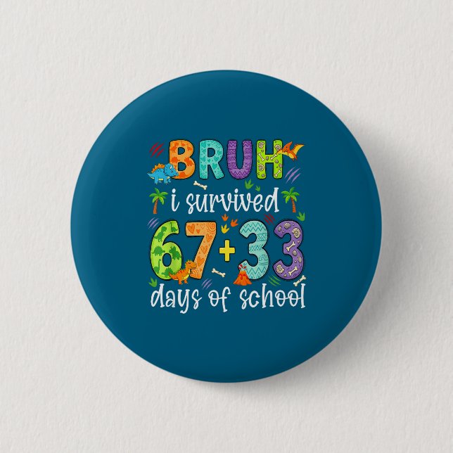 Of Bruh Survived 67 33 Days 6 Cm Round Badge (Front)