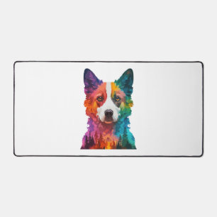 of Colourful dog Desk Mat