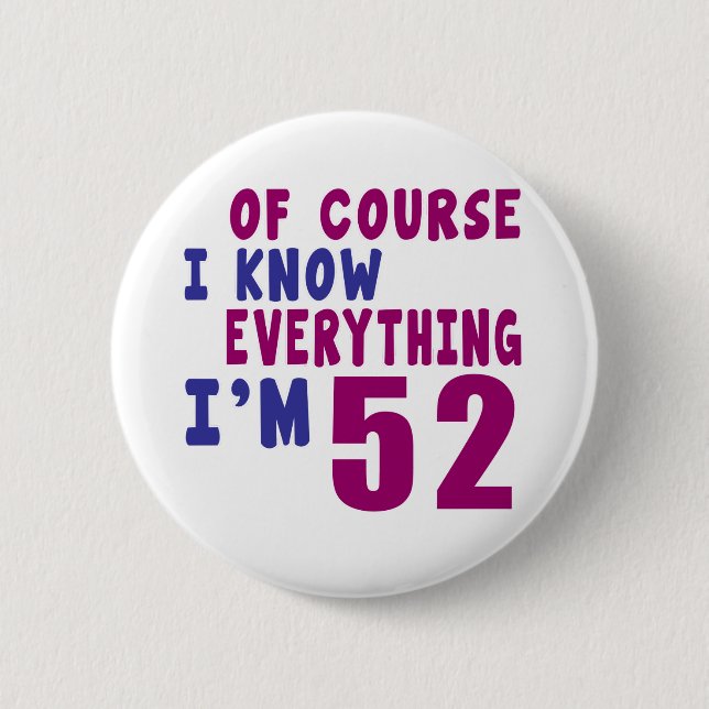 Of Course I Know Everything I Am 52 6 Cm Round Badge (Front)
