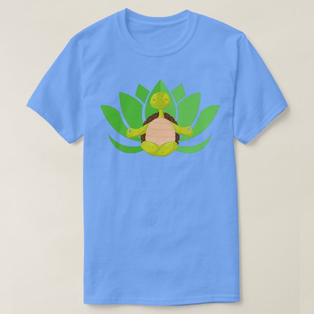 of Cute Yoga Turtle Turtle Doing Yoga T-Shirt (Design Front)