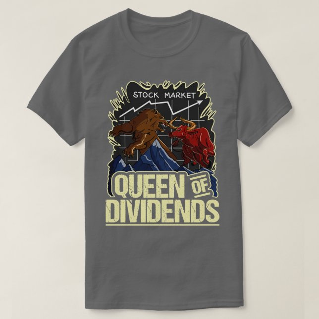 of Dividends Bull vs Bear Stock Market Investor T-Shirt (Design Front)