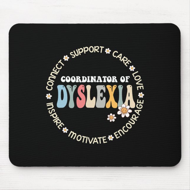 Of Dyslexia Squad Awareness Month Teacher  Mouse Pad (Front)