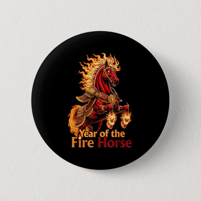 Of Fire Horse 6 Cm Round Badge (Front)