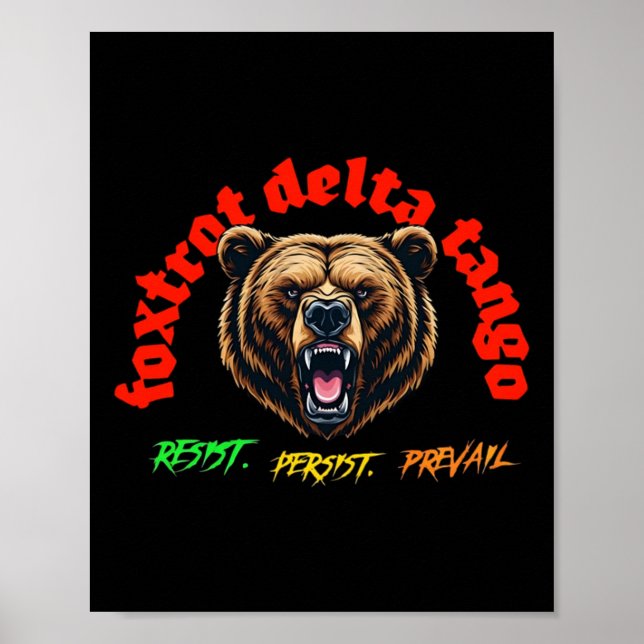 Of Foxtrot Delta Tango – Gothic Bold Typography St Poster (Front)