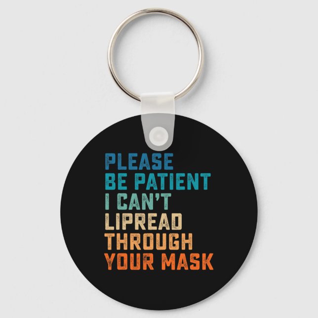 Of Hearing Asl Sign Hearing Impaired Deaf Awarenes Key Ring (Front)