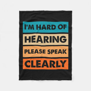 Of Hearing Asl Vintage Hearing Impaired Deaf Aware Fleece Blanket